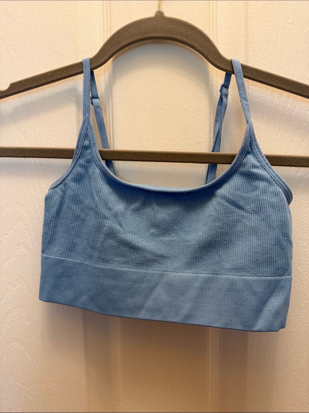 Bozzolo Light Blue Seamless Ribbed Bralette